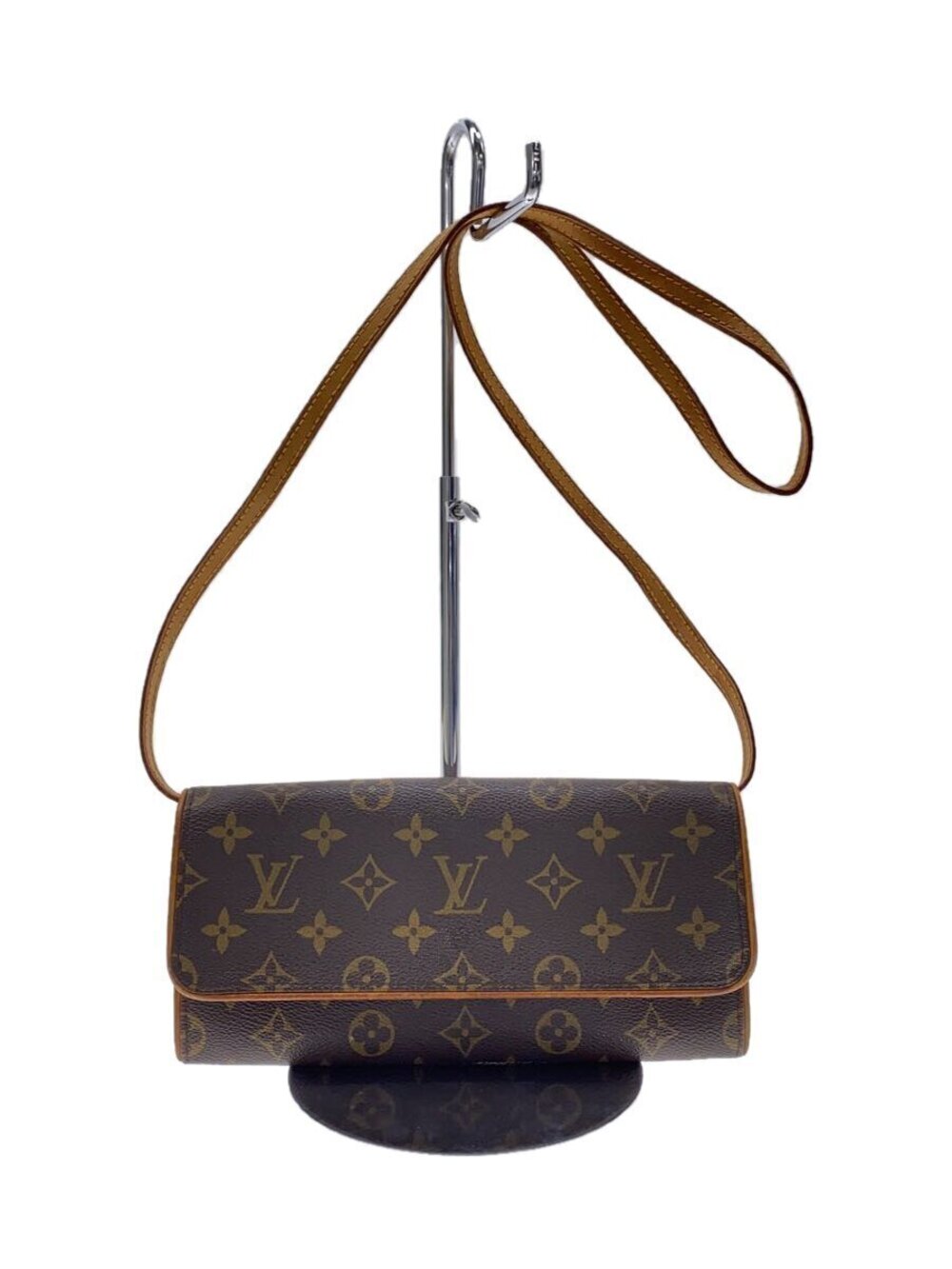 LOUIS VUITTON Pochette Twin Monogram Canvas Brown All over
